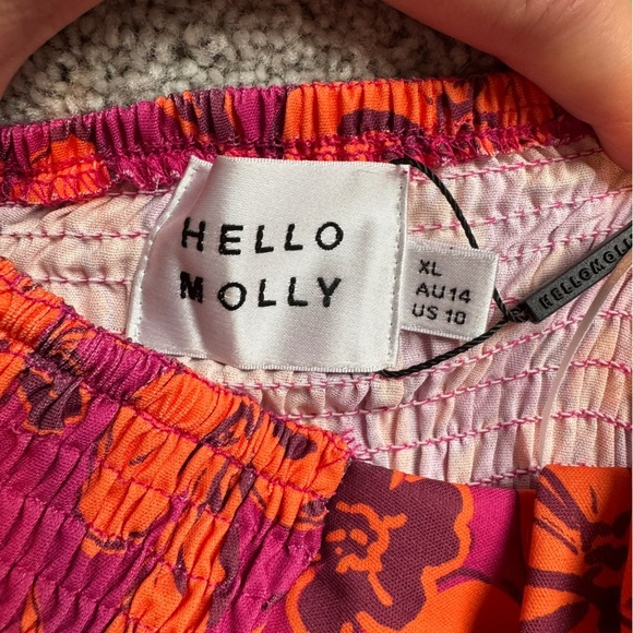NWT Hello Molly strapless flowy pink orange floral romper corset top XL - Picture 5 of 12